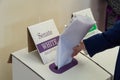 Woman voting on 2016 federal election day in Australia.