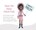 Woman voting rally against wearing natural fur.