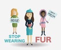 Woman voting rally against wearing natural fur.
