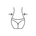 Woman waist and arrow icon. female figure