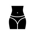 Woman waist icon in flat style.