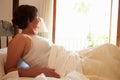 Woman Waking Up In Bed In Morning Royalty Free Stock Photo
