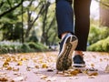 Woman walk Park outdoor Morning Exercise Healthy lifestyle Royalty Free Stock Photo