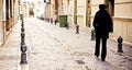 Woman walking alone Royalty Free Stock Photo