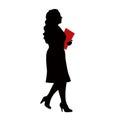 a woman walking, body silhouette vector