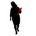 a woman walking, body silhouette vector