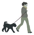 Woman walking dog Royalty Free Stock Photo