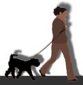 Woman walking dog Royalty Free Stock Photo