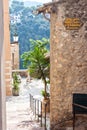 Woman walking with a dog in Haut de Cagnes Royalty Free Stock Photo