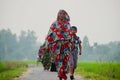 A woman walking with a kids unique photo