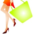 Woman Walking Shopping Bag 2