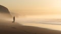 Golden Light A Serene Beach Walk In Layered And Atmospheric Landscapes