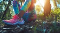 Woman ware colorful sportswear workout