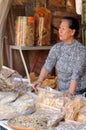 Woman was promoting the dried seafood