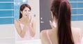 Woman wash her face Royalty Free Stock Photo