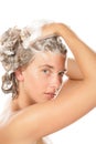 Woman washing hair Royalty Free Stock Photo