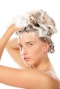 Woman washing hair Royalty Free Stock Photo