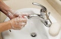 Woman Washing Hands With Bar Soap Royalty Free Stock Photo