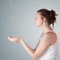 Woman washing her face Royalty Free Stock Photo