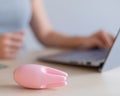 A woman watches porn on a laptop and masturbates. A faceless girl sits at a computer and holds a clitoral vibrator