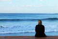 Woman watching the sea in Las Palmas -Spain