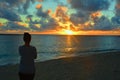 Woman watching the sunset