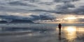 Woman watching sunset