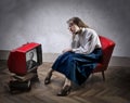 Woman watching tv