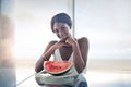 Woman with watermelone Royalty Free Stock Photo