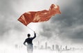 Woman waving red flag Royalty Free Stock Photo