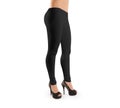 Woman wear black blank leggings mockup, isolated, clipping path