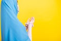 Woman wear hijab and face mask she henna decorated hands praying