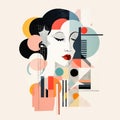 Retro Fashion Abstract Illustration With Art Deco Geometric Shapes Royalty Free Stock Photo