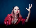 Woman wearing as vampire dancing . Halloween Royalty Free Stock Photo