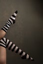 A woman is wearing black and white socks Royalty Free Stock Photo