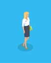 Woman Wearing Blouse and Skirt Vector illustration Royalty Free Stock Photo