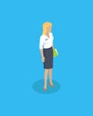 Woman Wearing Blouse and Skirt Vector illustration Royalty Free Stock Photo