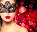 Woman wearing carnival mask Royalty Free Stock Photo