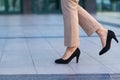 Woman legs in high hill shoes Royalty Free Stock Photo