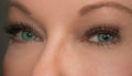 Woman wearing contact lenses Royalty Free Stock Photo