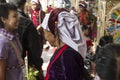 Woman wearing a Ethnic Burmese head scarf