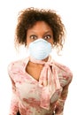 Woman wearing flu mask Royalty Free Stock Photo