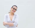 Woman wearing glasses smiling Royalty Free Stock Photo