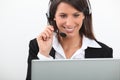 Woman wearing a headset Royalty Free Stock Photo