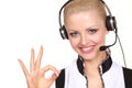 Woman wearing headset Royalty Free Stock Photo