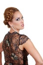 Woman wearing lace dress Royalty Free Stock Photo