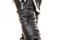 Woman wearing leather latex skirt and boots Royalty Free Stock Photo