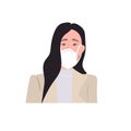 Woman wearing mask to prevent epidemic MERS-CoV wuhan coronavirus 2019-nCoV pandemic medical health risk portrait Royalty Free Stock Photo