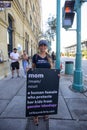 Woman Protests Against Gender Ideology in downtown Milwaukee WI