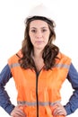 A woman wearing protective equipment Royalty Free Stock Photo